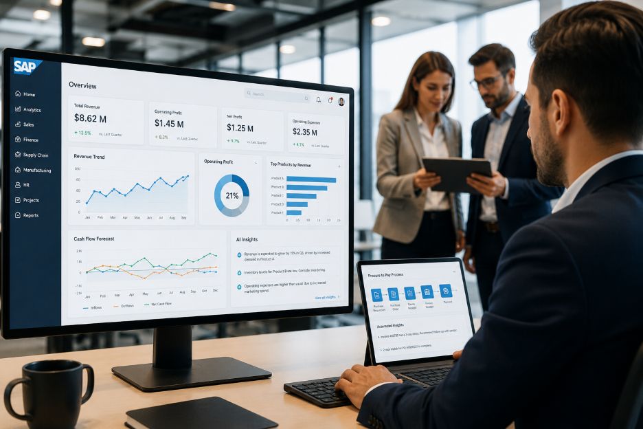 SAP-inspired ERP workflow screens